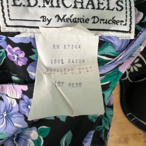 Vintage E.D. Michaels Dress Womens Small Floral Maxi Fairy Grunge Event Romantic - Picture 12 of 13